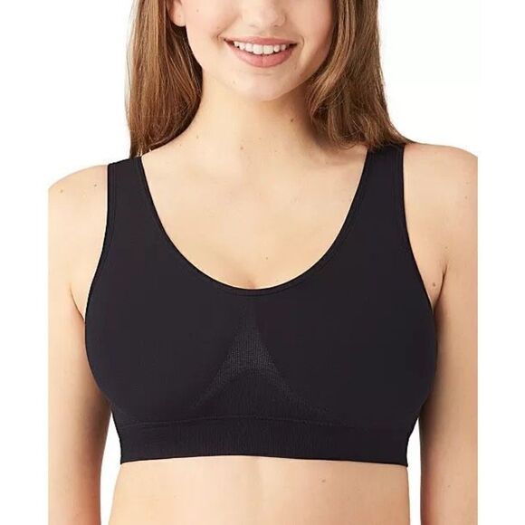 WACOAL NWT B-Smooth Wireless Bra w/ Removable Pads Black Sz 36 - Picture 1 of 6